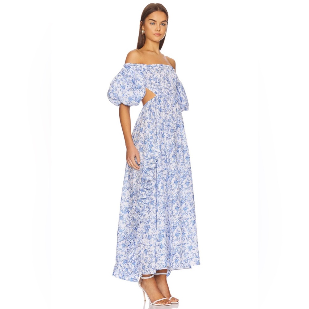 Yara Gown in Blue Toile